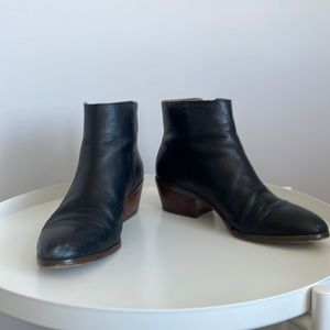 J Crew Black Leather Ankle Boots - size 8